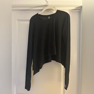 FP Movement by Free People Black Asymmetrical Long Sleeve Top